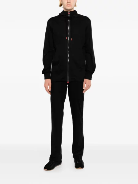 Pantaloni Kiton cu glugă alergare negru