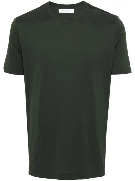 Tricou Cruciani din jerseu cu decolteu rotund verde