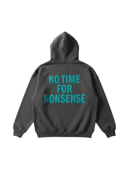 Kleidermafia Μπλούζα φούτερ Oversize “No Time for Nonsense” Hoodie Anthracite and Blue ανθρακί μπλε