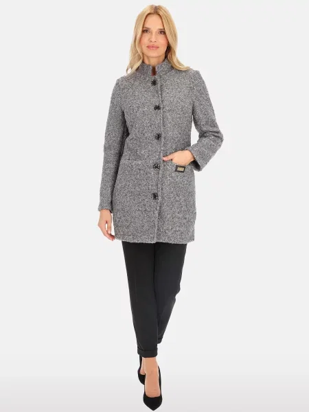 Kożuch Perso skórzany ze stójką czarny