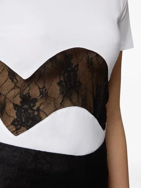 Tricou Nina Ricci din dantelă alb
