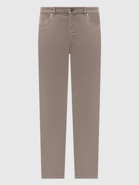 Джинси кольору хакі Brunello Cucinelli