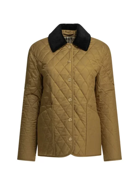 Gulerat matlasat geacă Burberry de catifea cord