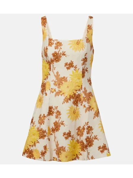 Rochie Faithfull de in cu model floral galben