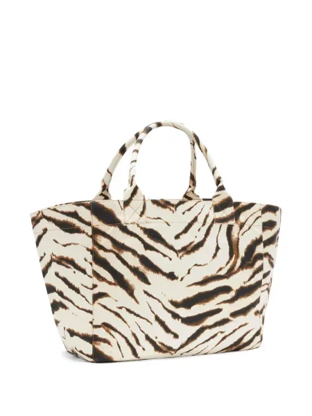 Geantă shopper Ganni cu imagine cu model zebră