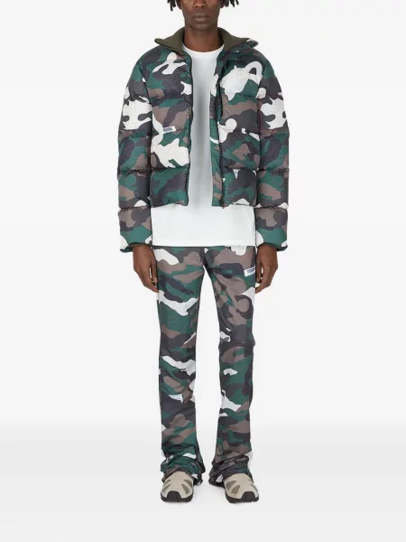 Geacă cu puf Kanghyuk cu model camuflaj verde