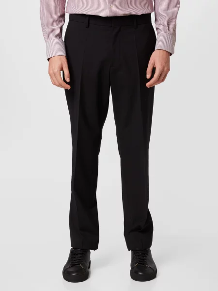 BOSS BLACK de lână pantaloni negru