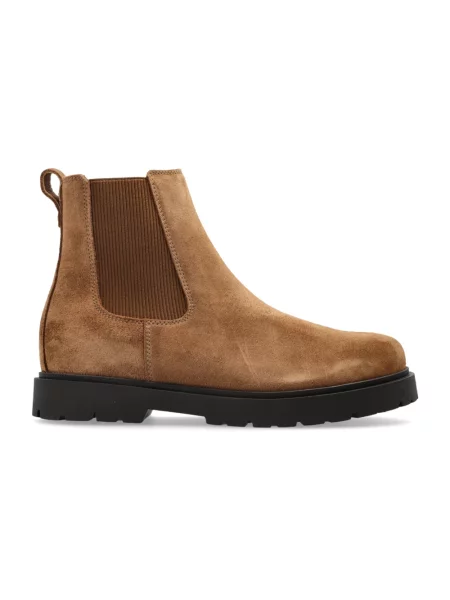 Botki Birkenstock zamszowe wsuwane brązowe