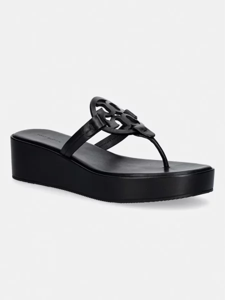 Tory Burch șlapi pentru femei din piele Miller Wedge negru