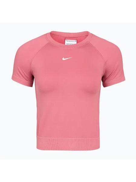 Tricou de antrenament pentru femei Nike Pro Seamless Dri-Fit peony/white alb