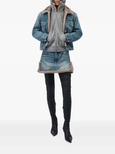 Fustă din denim Alexander Wang nurcă albastru
