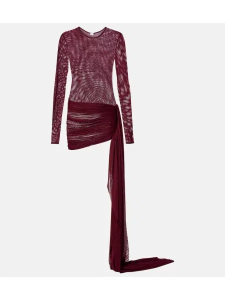 Átlátszó jersey ruha Bananhot borvörös