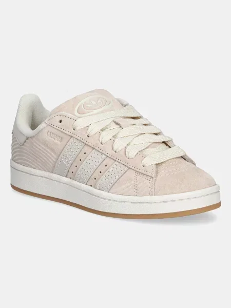Adidas Originals sneakers din piele intoarsă Campus bej alb