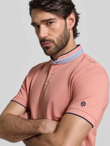 Koszulka polo o kroju regular fit z czystej bawełny ze stójką Christian Berg Men