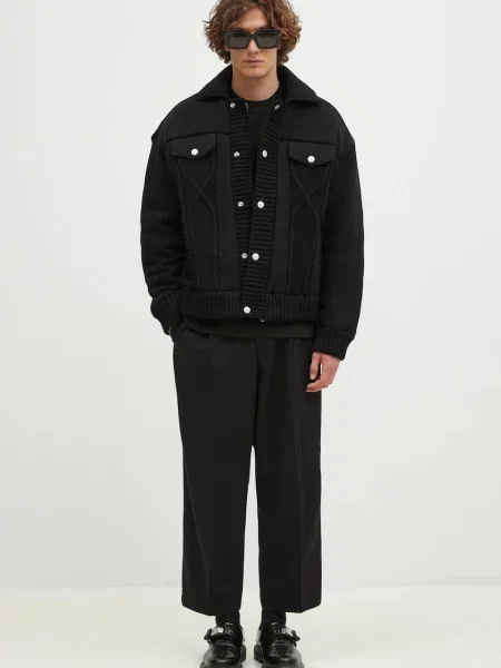 Куртка Kenzo Knitted Down Jacket зимова oversize чорний