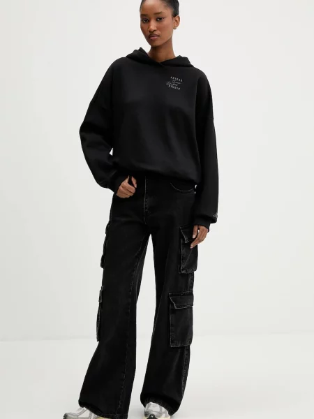 Кофта adidas з капюшоном з принтом чорний