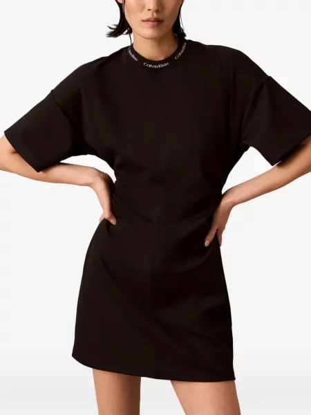Rochie mini Calvin Klein cu autograf negru