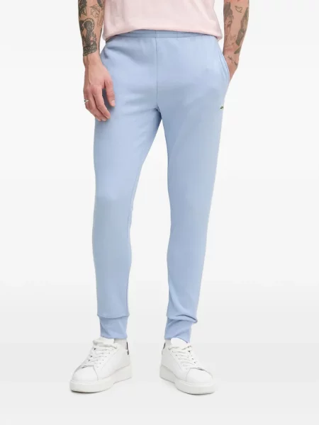 Pantaloni Lacoste alergare cu autograf albastru