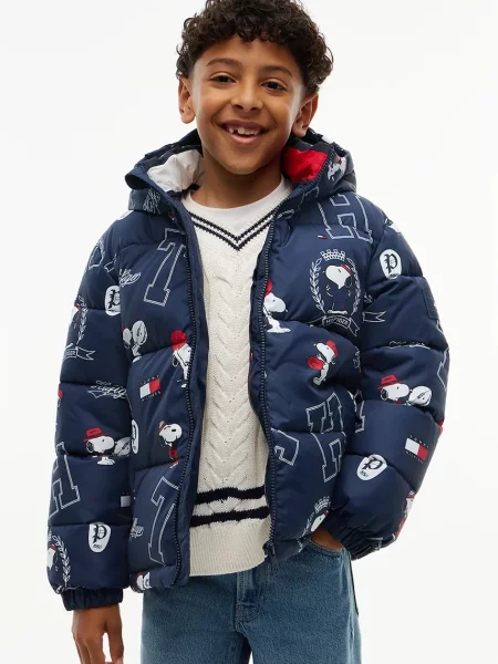 Tommy Hilfiger prošivena jakna za djecu x Peanuts plava