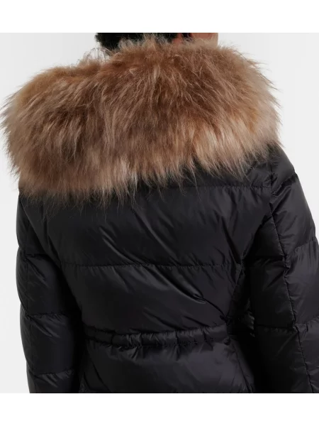 Kabát z ovčej kože Moncler z ovčej kože čierna