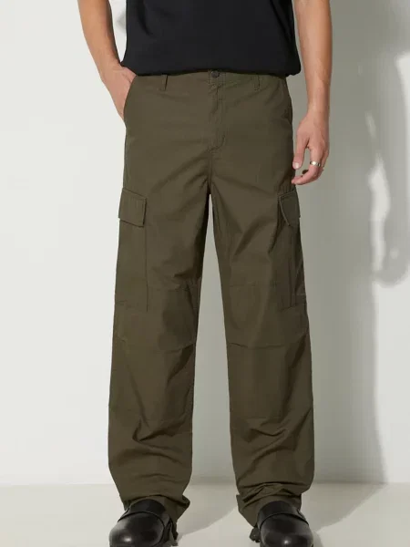 Kalhoty Carhartt WIP jednoduché zelená