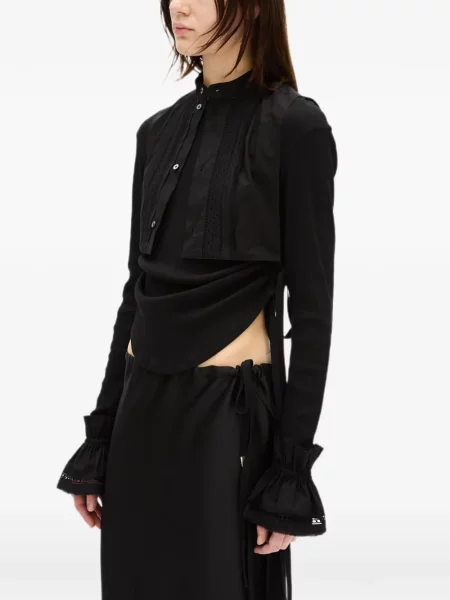 Sutien Ann Demeulemeester cu volane negru