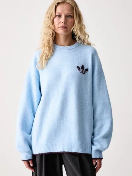 Adidas Originals sweter z dodatkiem wełny Essentials niebieski