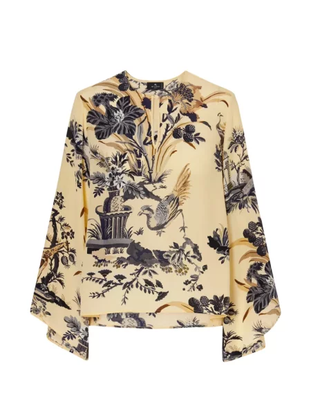Bluză Etro de mătase cu model floral cu imagine