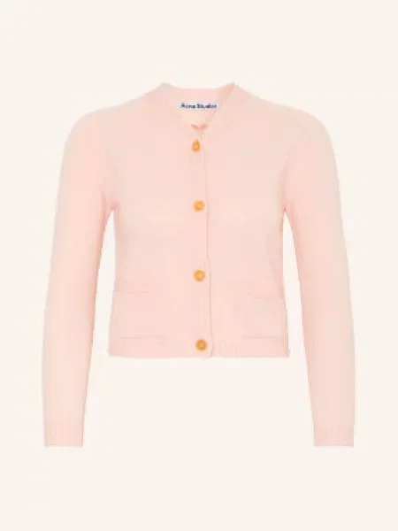 Acne Studios Pletený Svetr Z Kašmíru světle růžová