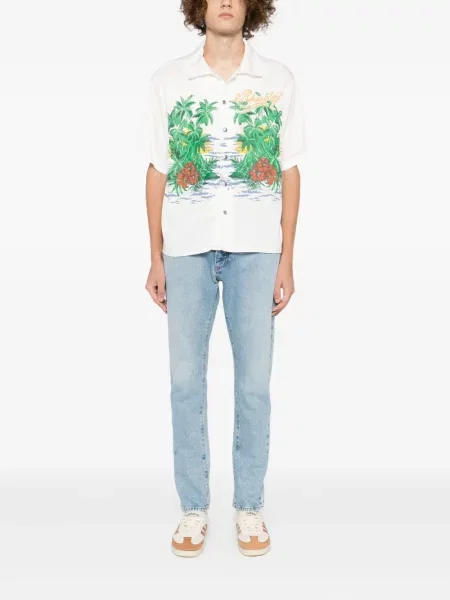 Blugi Palm Angels cu imagine albastru