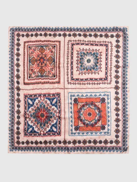 Хустка із шовку в принт Momoni рожева