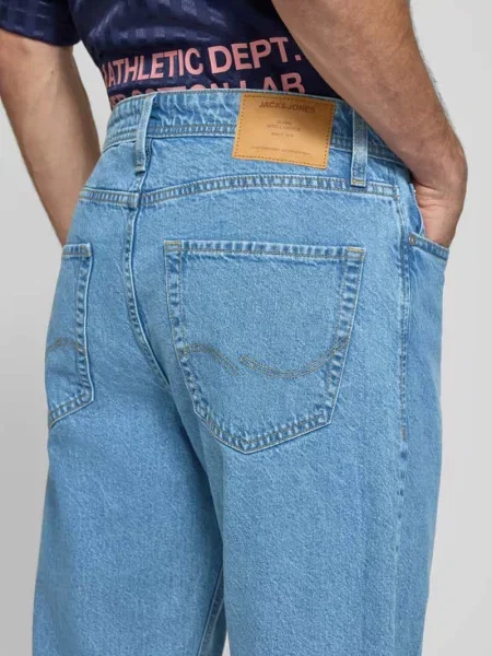 Jeansy o kroju straight fit z czystej bawełny model Ted' Jack & Jones niebieskie