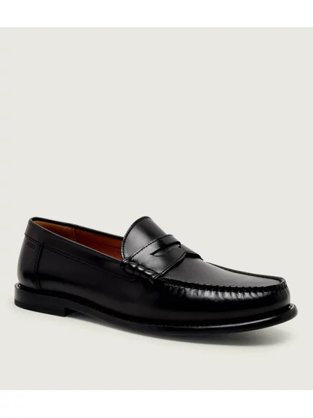 BOSS BLACK De piele pantofi loafer Tevan_Mocc_bope negru