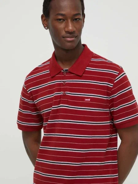 Levi's póló sima borvörös