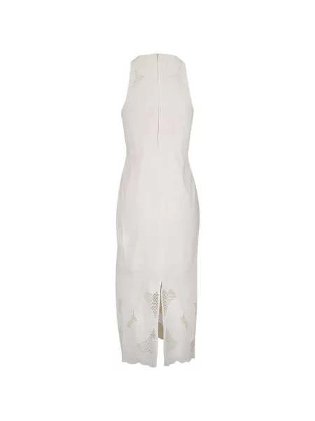 Rochie Veronica Beard cu broderie fără mâneci alb
