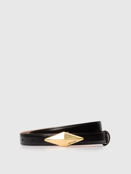Кожаный ремень Jimmy Choo с ремешками черный