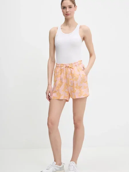 Picture szorty Milou wzorzyste high waist pomarańczowy