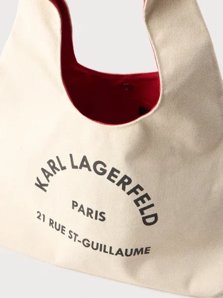 Karl Lagerfeld Nakupovalna torba črna / volneno bela