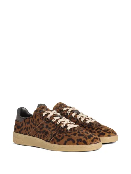 Sneakerși Santoni cu imagine cu model leopard maro