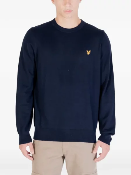 Πουλόβερ Lyle And Scott με αυτόγραφο μπλε