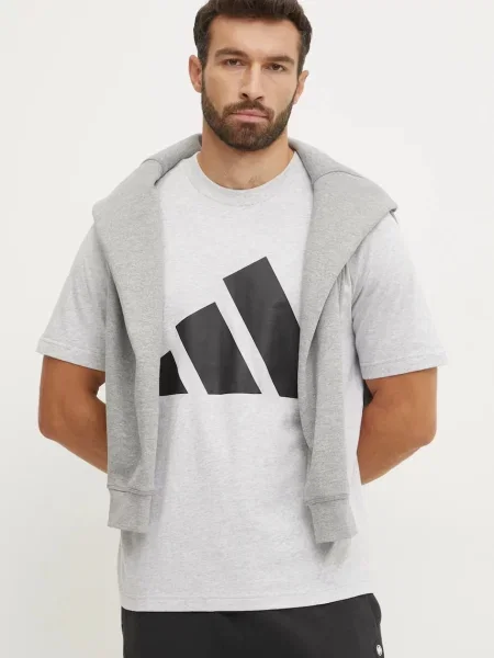 Тениска adidas Essentials с апликация сиво