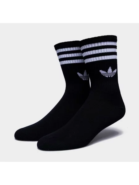Skarpety Adidas Originals w paski z nadrukiem czarne