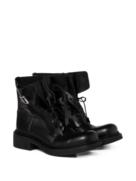 Botine Miu Miu cu șireturi din dantelă negru