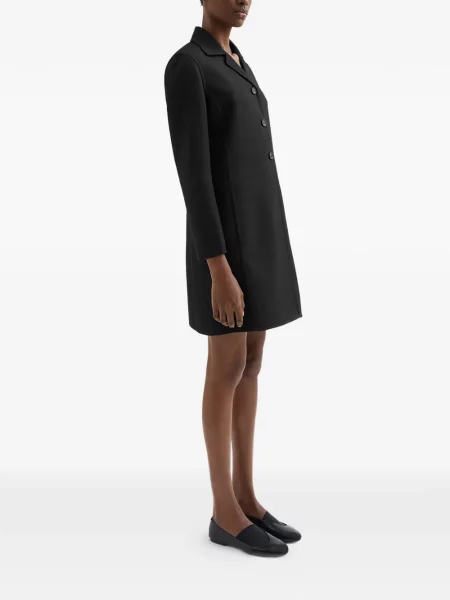 Palton Jil Sander din țesătură twill negru