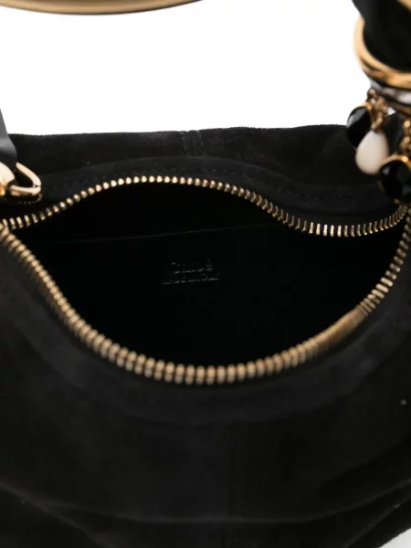 Mini brăţară Chloé din piele de căprioară mini negru