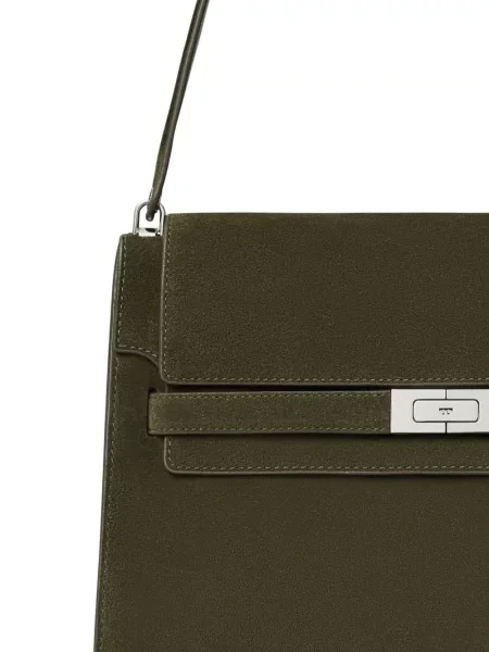 Geantă Tory Burch din piele de căprioară verde