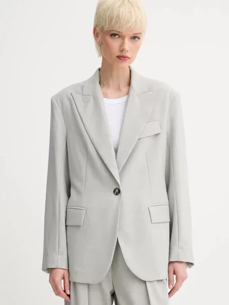 Day Birger et Mikkelsen sacou de lână Armand un singur rand de uni gri