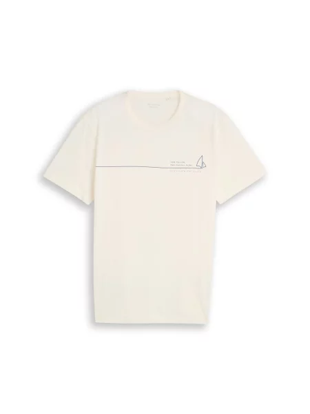TOM TAILOR Tricou / albastru / roșu bej