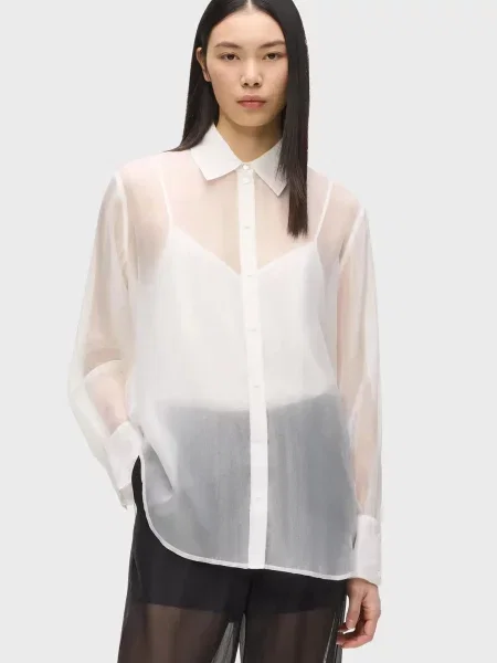 Блуза Karl Lagerfeld з органзи біла