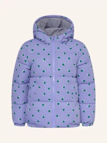 Petit Bateau Prošívaná Bunda tmavě modrá / tmavě zelená bílá